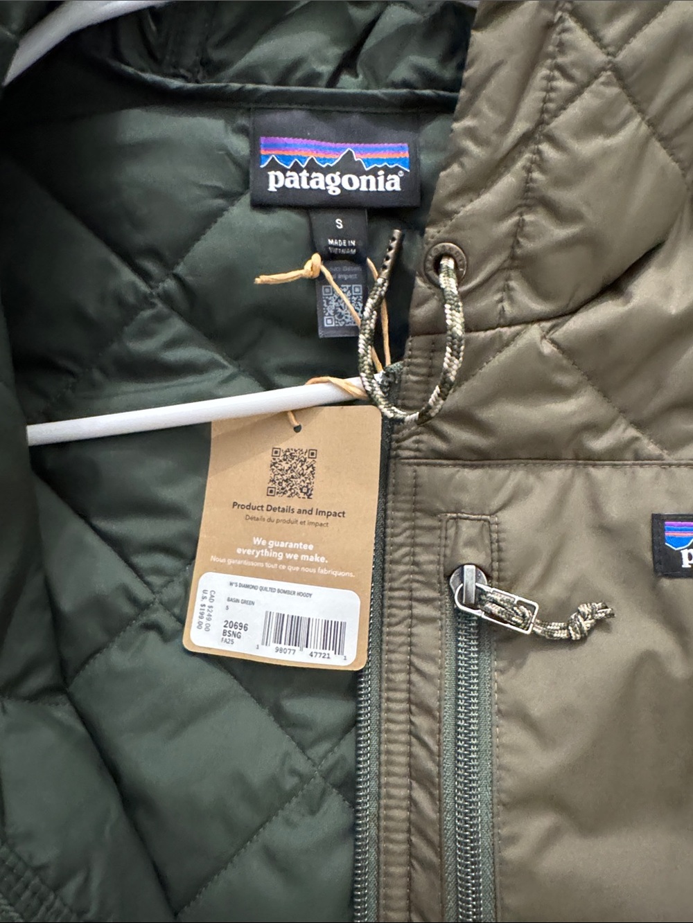 Patagonia Quilted Hooded Jacket in Olive - Picture 3 of 4